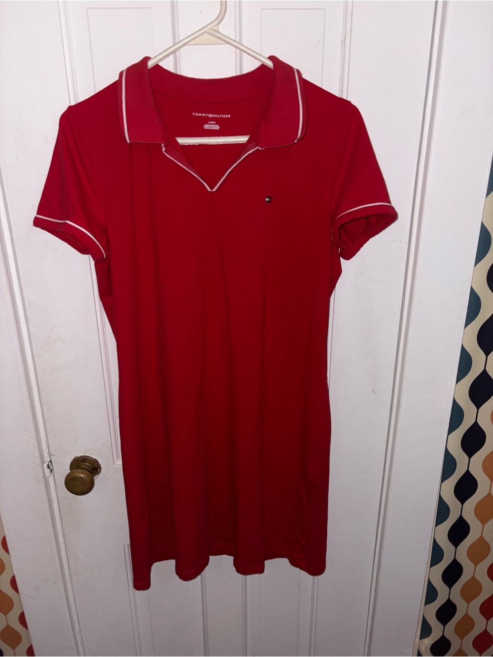 Tommy Hilfiger Red Crewneck Polo Shirt